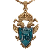 ドルチェアンドガッバーナ クレスト 紋章 モチーフ ネックレス ゴールド ブルー メッキ メンズ DOLCE&GABBANA 【中古】